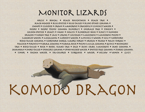 Stylized monitor lizard